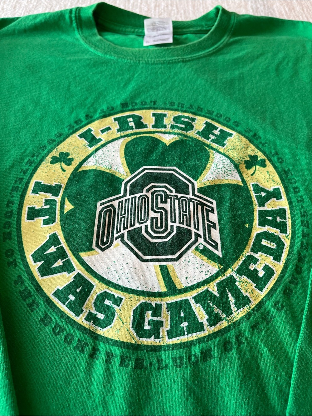 Ohio State Buckeyes St Patrick's Day Game day T-shirt Long Sleeve XL
